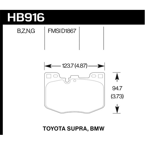 Hawk 2020 for Toyota Supra / 19-20 BMW Z4 DTC-60 Front Brake Pads (HB916G.740)