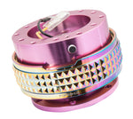 NRG Quick Release Kit - Pyramid Edition - Pink Body / Neochrome Pyramid Ring - SRK-210PK/MC