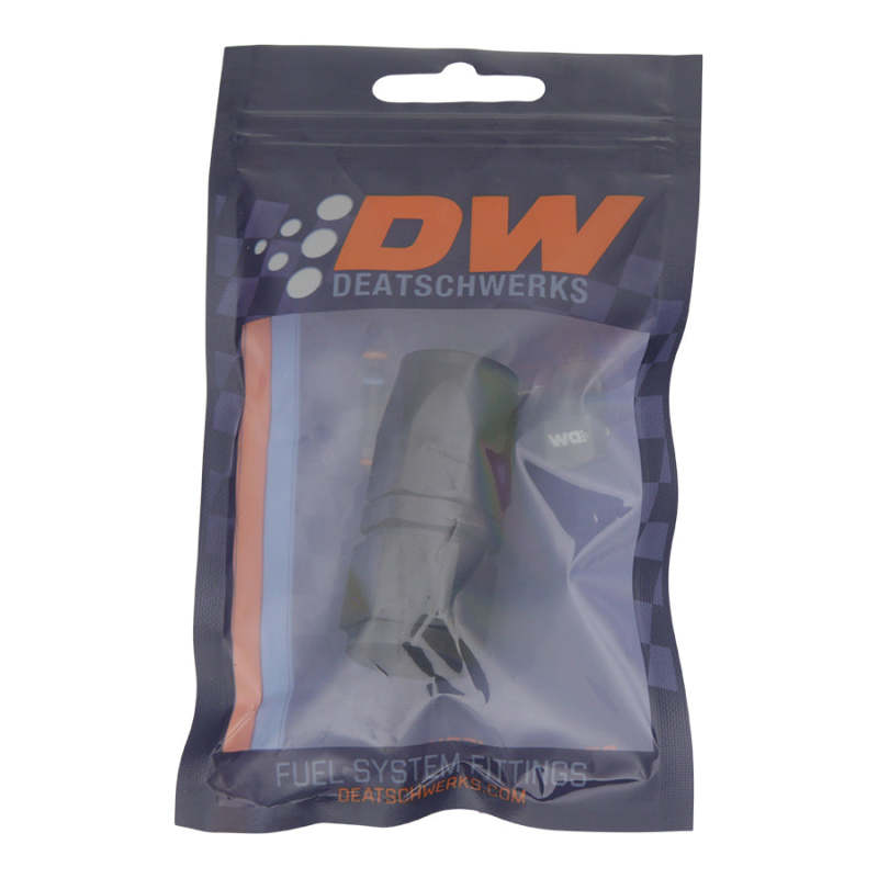 DeatschWerks 8AN Female Swivel Straight Hose End CPE - Anodized Matte Black - 6-02-0805-B