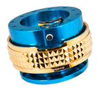 NRG Quick Release Kit - Pyramid Edition - Blue Body / Chrome Gold Pyramid Ring - SRK-210BL/CG