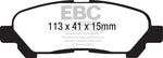 EBC 09-13 Toyota Highlander 2.7 2WD/4WD Yellowstuff Rear Brake Pads - DP41838R
