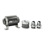 DeatschWerks Stainless Steel 10AN 40 Micron Universal Inline Fuel Filter Housing Kit (70mm) - 8-03-070-040K-10