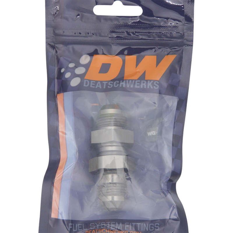 DeatschWerks 8AN Male Flare To 8AN Male Flare Bulkhead Adapter (Incl. Nut) - 6-02-0709