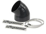 aFe Magnum FORCE CAI Univ. Silicone (4.125in to 3.5in ID / 49 Deg.) Elbow Reducing Coupler - Black - 59-00085