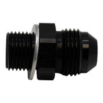 DeatschWerks 8AN Male Flare to M16 X 1.5 Male Metric Adapter (Incl Washer) - Anodized Matte Black - 6-02-0619-B