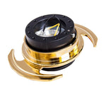 NRG Quick Release Kit Gen 3.0 - Black Body / Chrome Gold Ring w/Handles - SRK-650BK-C/GD