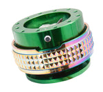 NRG Quick Release Kit - Pyramid Edition - Green Body / Neochrome Pyramid Ring - SRK-210GN/MC