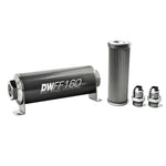 DeatschWerks Stainless Steel 10AN 10 Micron Universal Inline Fuel Filter Housing Kit (160mm) - 8-03-160-010K-10
