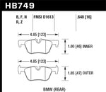 Hawk 13-14 BMW 328i/328i xDrive / 2014 428i/428i xDrive HP Plus Rear Brake Pads - HB749N.648
