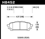 Hawk 2006-2006 Saab 9-2X 2.5i HPS 5.0 Rear Brake Pads - HB452B.545
