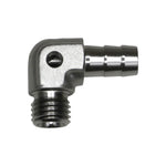 DeatschWerks Metric M12 to 3/8in Hose Barb 90-Degree Fitting w/ Venturi Port - Anodized DW Titanium - 6-02-0650