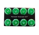 NRG Fender Washer Kit w/Color Matched M8 Bolt Rivets For Plastic (Green) - Set of 8 - FW-800GN