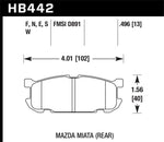 Hawk 01-02 Miata w/ Sport Suspension HP+ Street Rear Brake Pads (D891) - HB442N.496