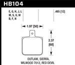 Hawk Sierra/Outlaw/Wilwood HP+ Street Brake Pads - HB104N.485