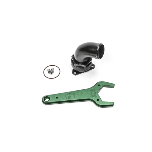 FCST-X 3-BOLT REMOTE MOUNT FILL NECK, 24AN ELBOW, 1.5IN BARB