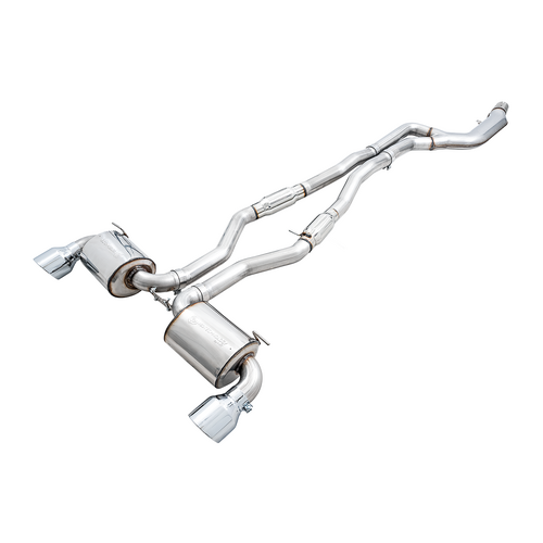 AWE Catback Exhaust Resonated Touring Edition 5" Chrome Silver Tips - Toyota Supra GR A90 2020+