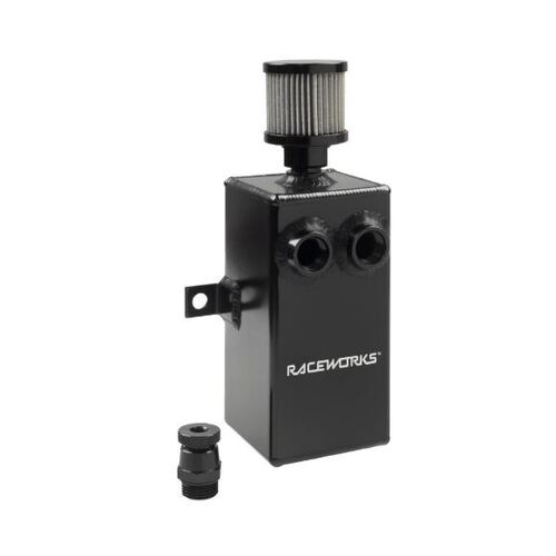 Raceworks Black Aluminium Catch Can With Drain Tap 1L (ALY-129BK)