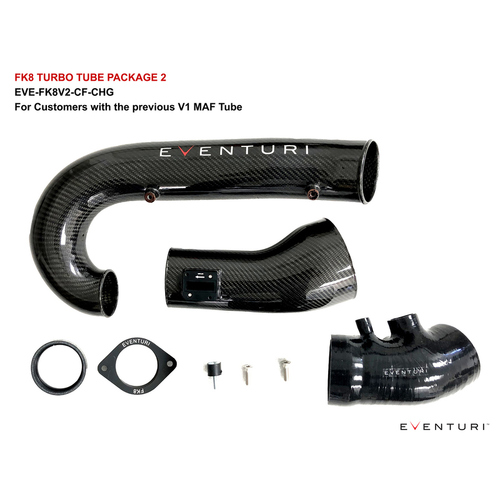 Eventuri Carbon Turbo Tube Package with V2 MAF Tube - Honda Civic Type R FK8