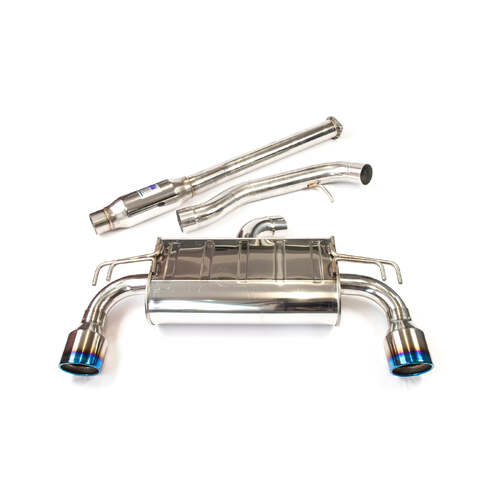 Invidia Q300 Cat Back Exhaust - Straight Cut Polished Stainless Tips - Mitsubishi Evo X CZ4A