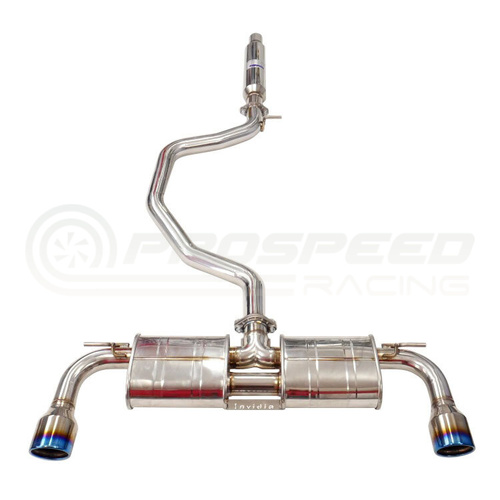 Invidia R400 Cat Back Exhaust w/Round Ti Rolled Tips fits VW Golf GTI Mk7