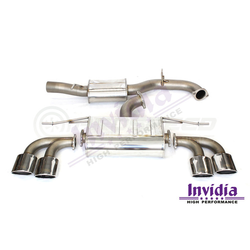 Invidia Q300 Non-Valved Catback Exhaust w/Oval SS Rolled Tips fits VW Golf R Mk7