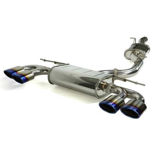 Invidia Q300 Non-Valved Catback Exhaust w/Oval Tips - Rolled Titanium Blue Tips - VW Golf R Mk7