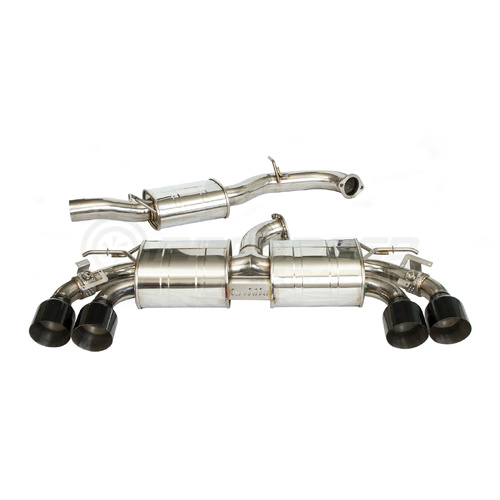 Invidia R400 "Signature Edition" Valved Cat Back Exhaust w/Round Black Tips fits VW Golf R Mk7.5