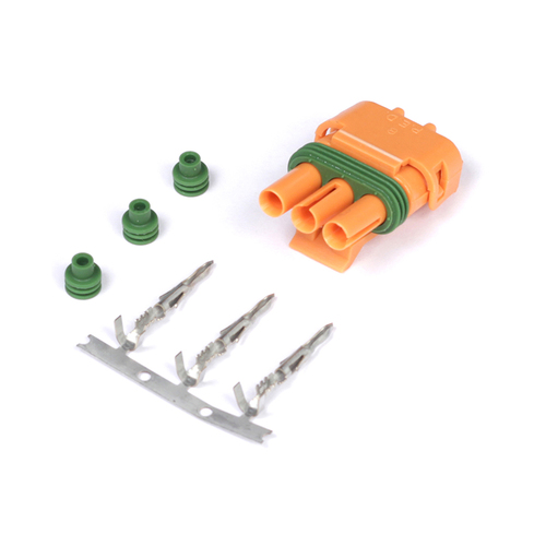 Haltech Plug and Pins Only - Delco Weather Pack 3 pin GM Style MAP Sensor Connector - Orange [HT-030420]