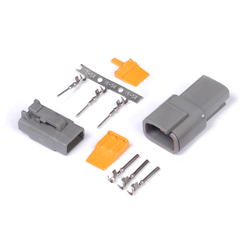 Haltech Plug and Pins Only - Matching Set of Deutsch DTM-3 Connectors (7.5 Amp) [HT-031013]