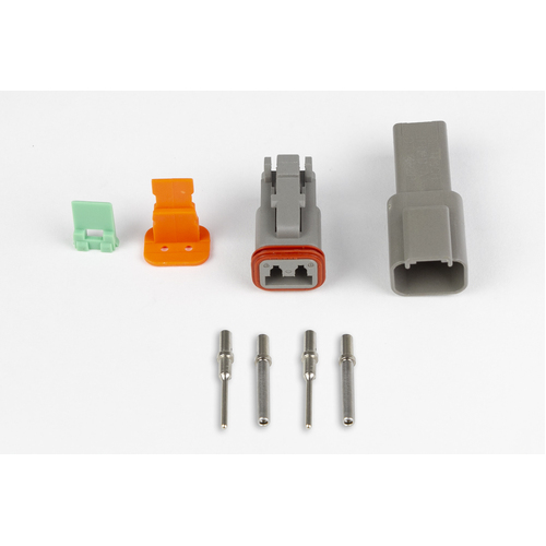 Haltech Plug and Pins Only - Matching Set of Deutsch DT-2 Connectors (DT06-2S + DT04-2P) - (13 Amp) [HT-031112]