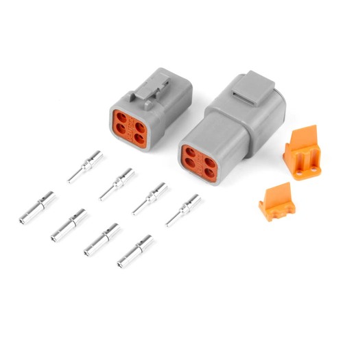 Haltech Plug and Pins Only - Matching Set of Deutsch DTP-4 Connectors (25 Amp)  [HT-031204]