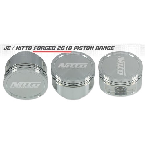Nitto Pistons MITSUBISHI 4G63 2.2L STROKER - 85.5MM (+.020") 22MM PIN -14cc DISH * HD FORGING (NIT-CP-4G632220)