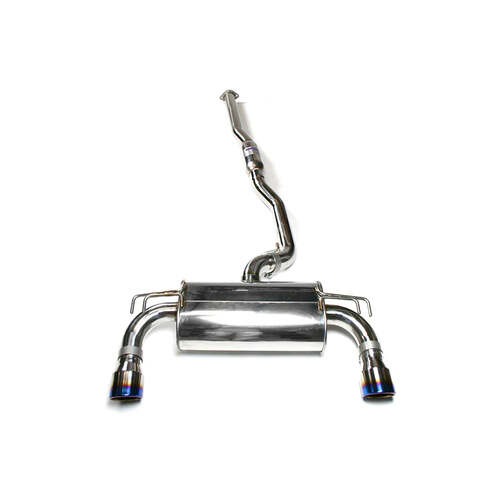 Invidia Q300 O2 Housing Back Exhaust - Straight Cut Polished Stainless Tips - Mitsubishi Evo X CZ4A