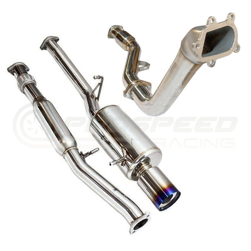 Invidia G200 Turbo Back Exhaust w/Hyperflow Down Pipe, Ti Rolled Tip fits Subaru Forester XT SG 03-08