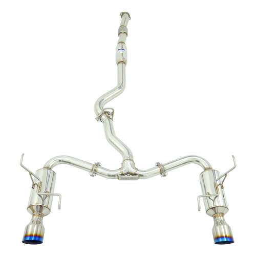 Invidia R400 Turbo Back Exhaust - Straight Cut Polished Stainless Tips - Subaru WRX 08-10 Sedan/Forester XT SH 08-13 (5MT/4AT)