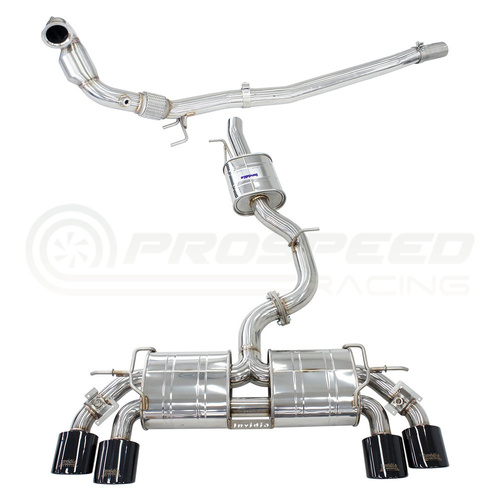 Invidia R400 "Signature Edition" Valved Turbo Back Exhaust w/Oval Black Tips fits VW Golf R Mk7
