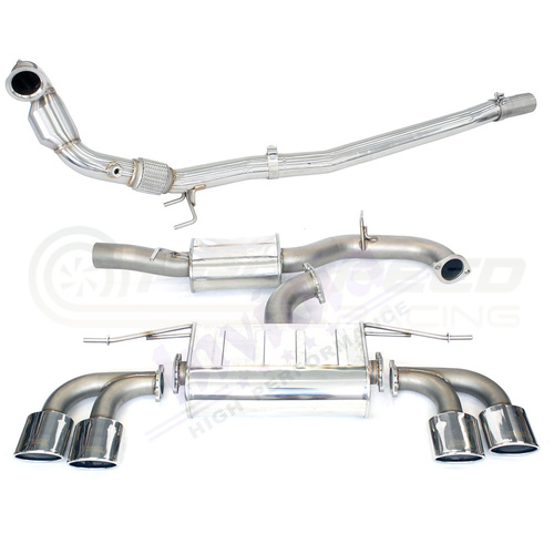 Invidia Q300 Non-Valved Turbo Back Exhaust w/Oval SS Rolled Tips fits VW Golf R Mk7