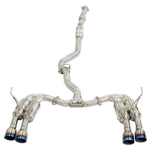 Invidia R400 Turbo Back Exhaust - Straight Cut Polished Stainless Tips - Subaru WRX 15-21 (CVT Auto)