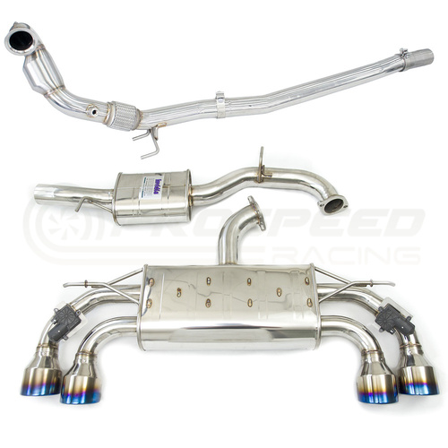 Invidia Q300 Valved Turbo Back Exhaust w/Round Ti Rolled Tips fits VW Golf R Mk7.5