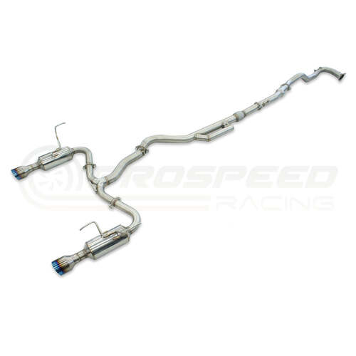 Invidia R400 Turbo Back Exhaust - Straight Cut Titanium Blue Tips - Subaru WRX VN 22+ (Wagon)