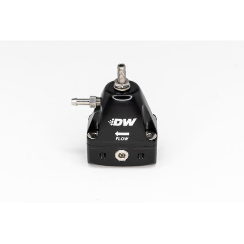 DeatschWerks DWR1000iL In-Line Adjustable Fuel Pressure Regulator - Black [6-1001-FRB]