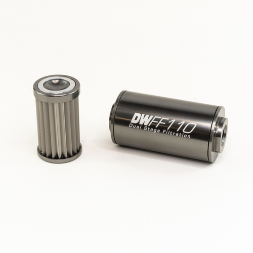 DeatschWerks Stainless Steel 10 Micron In-Line Fuel Filter Element w/110mm Housing kit  (for 10AN) [8-03-110-010K]