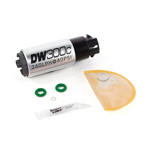DeatschWerks DW300C 340lph Compact Fuel Pump w/Mounting Clips + Install Kit  (for WRX 08-14/STi 2008+) [9-309-1008]