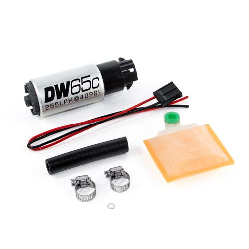 DeatschWerks DW65C 265lph Compact Fuel Pump w/Mounting Clips + Install Kit [9-652-1000]