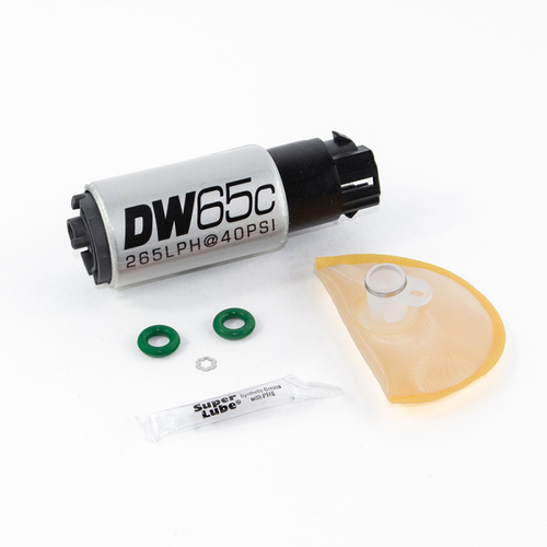 DeatschWerks DW65C 265lph Compact Fuel Pump w/Mounting Clips + Install Kit  (for WRX 08-14/STi 2008+) [9-652-1008]
