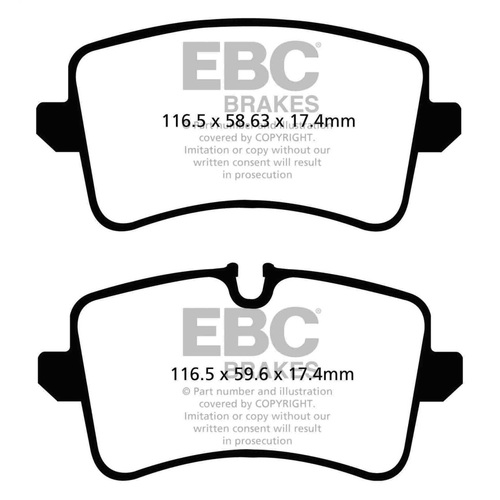 EBC Brake Pads [DP32082C] for 11 Audi A6 2.0 Turbo Redstuff Rear 