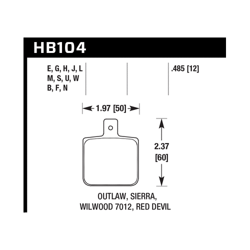 Hawk Sierra/Outlaw/Wilwood HPS Street Brake Pads