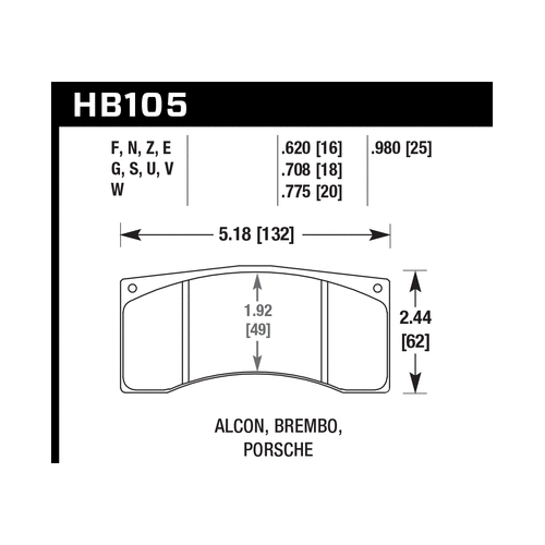 Hawk Performance Porsche Alcon/Brembo ER-1 Motorsport Brake Pads