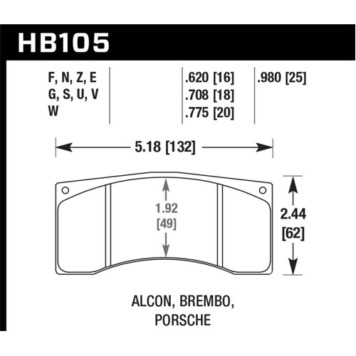 Hawk 16mm Brembo Blue 9012 Race Brake Pads (HB105E.620)