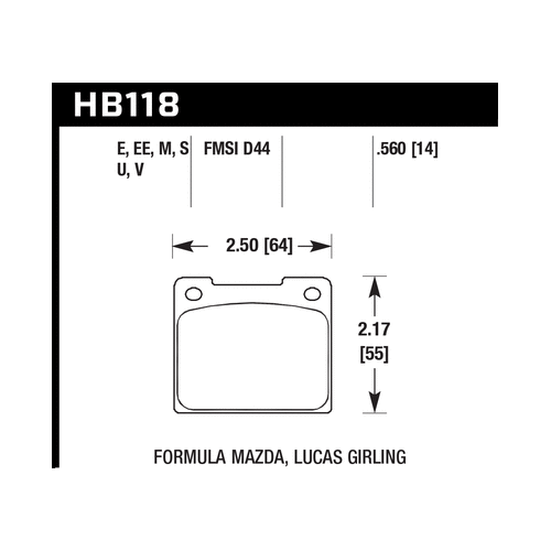 Hawk Alcon 4R-Type / Alcon R-Type (Short Profile) Blue 9012 Race Brake Pads